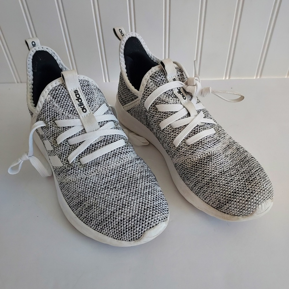 Adidas Cloudfoam Pure 2.0 Womens Running Shoes Black White Marled DB0695 6.5